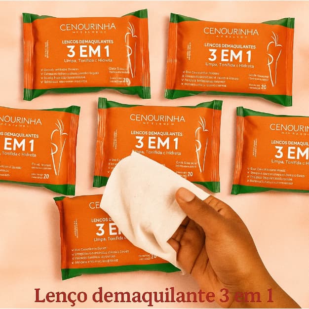 Lenço Umedecido Demaquilante Cenourinha Beauty