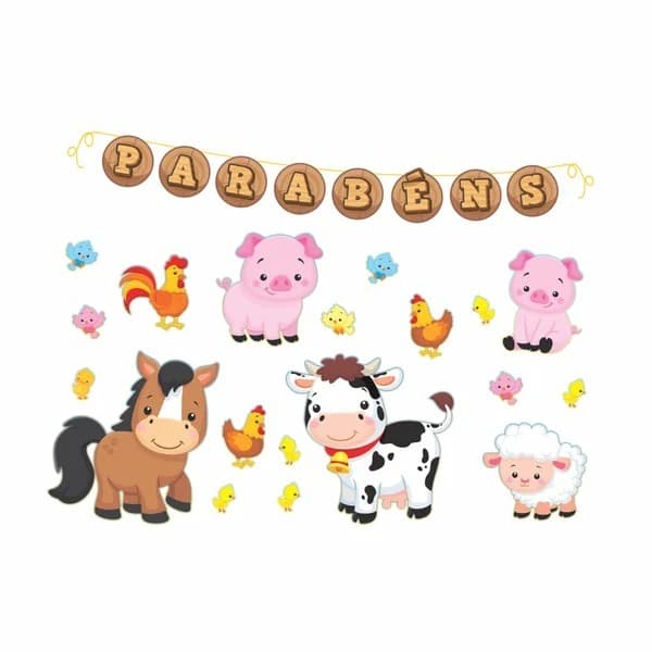 KIT PAINEIS PIFFER FAZENDINHA FELIZ  - 27 PEÇAS - DECORAÇÃO, FESTAS INFANTIS