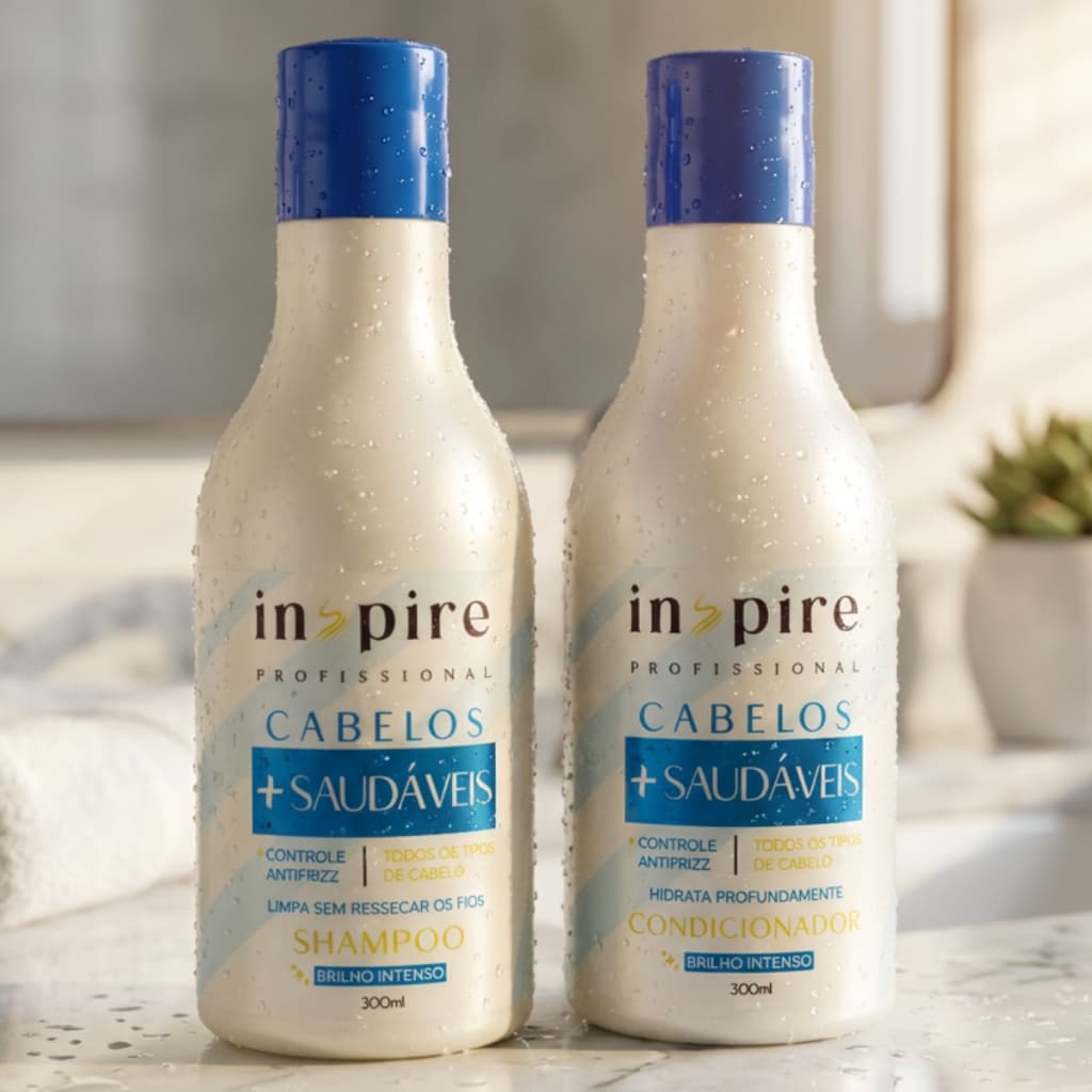 Kit Shampoo e Condicionador de Uso diário Cabelos +Saudáveis Cronograma Capilar Hidratação Antifrizz
