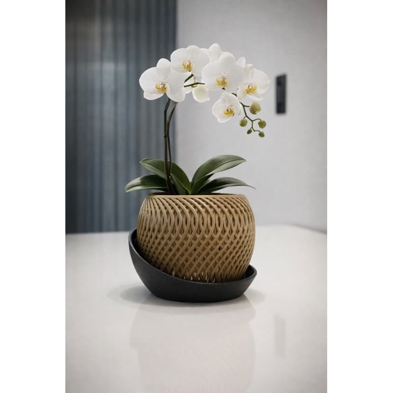 Vaso de Luxo para Orquídeas com Drenagem Eficiente 10cm – Elegância e Saúde para Suas Plantas, Ideal para Decoração