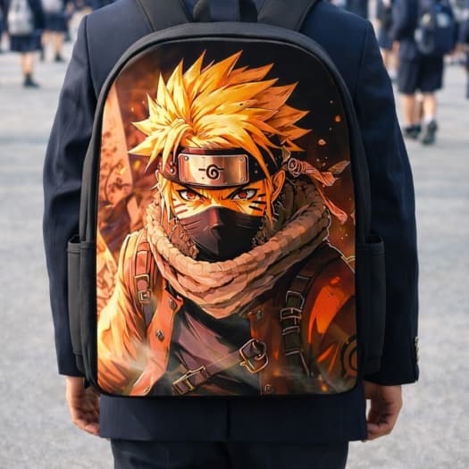 Mochila Escolar Infantil Volta ás Aulas Anime Naruto Sasuki Kakashi Desenho animado
