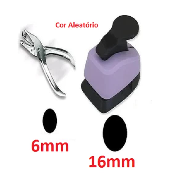Alicate Furador 6mm + Perfurador Circulo Scrapbook E.V.A 16mm