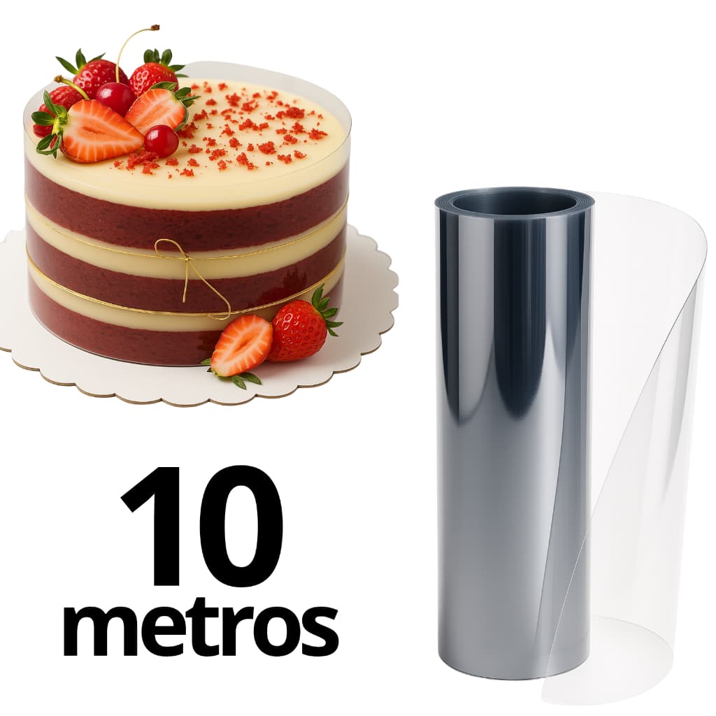 Rolo Acetato Confeitaria Bolo 10cm e 15cm X 10M