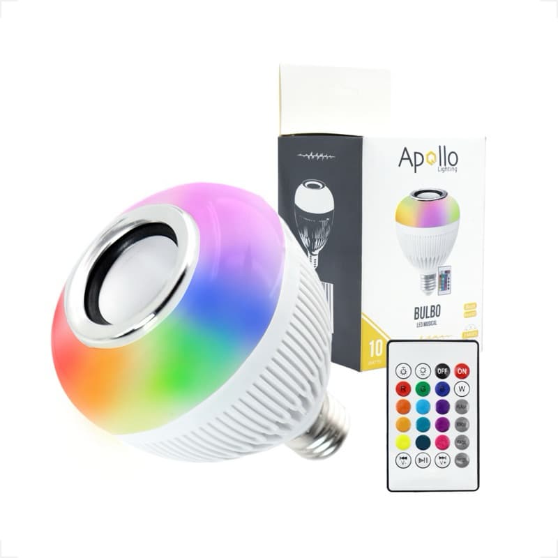 Lâmpada LED Musical Bluetooth RGB Colorida + Controle Remoto Lehmox LEY-WJ-L2 Original Bivolt