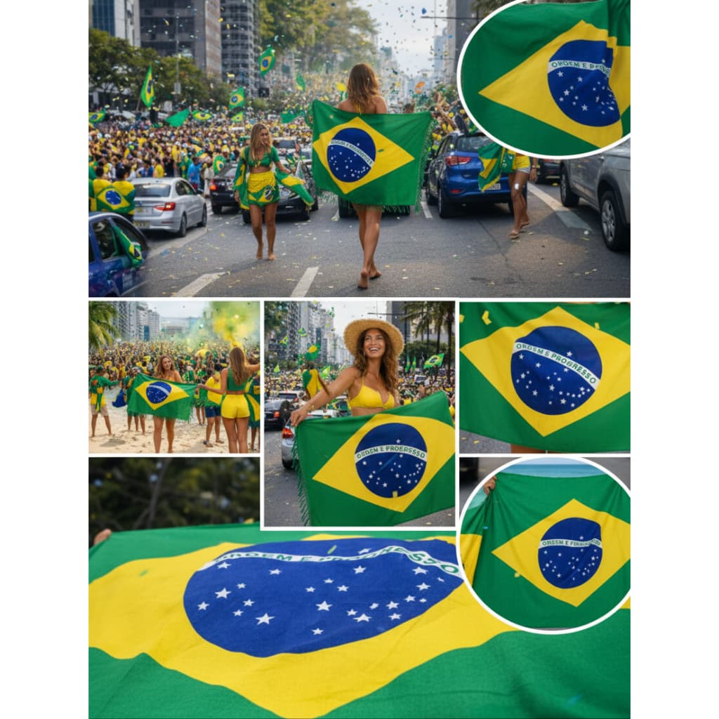 Bandeira Brasil Canga de Praia Piscina Copa do Mundo Seleção Em Alta! Promoção Tendência Verão Kanga