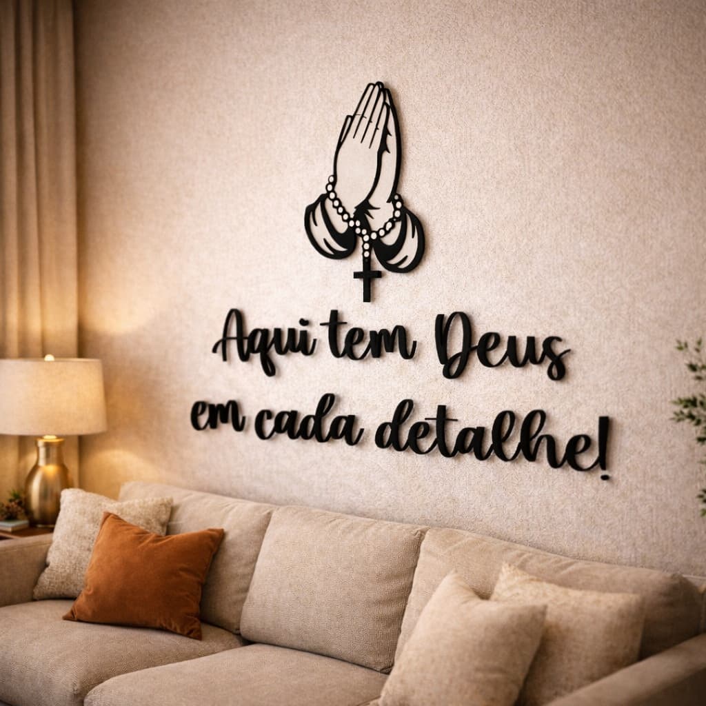 Letreiro Decorativo Mdf Religioso Decorativo Quadro Sala Parede