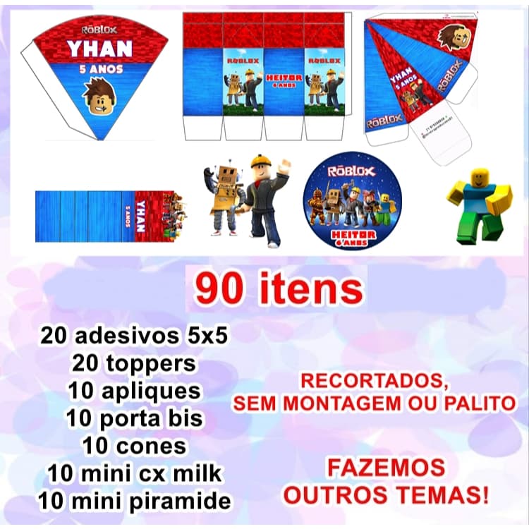Papelaria personalizada Roblox - 90 itens ENTREGA RÁPIDA