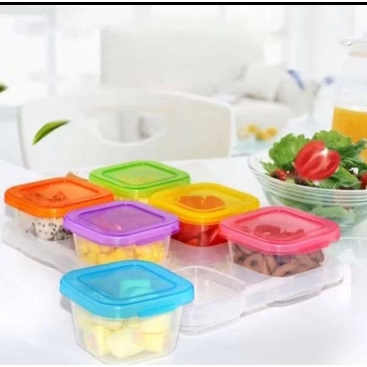 Kit Mini Potes com 8 Peças em Plástico 5x6x2,5cm 85ml