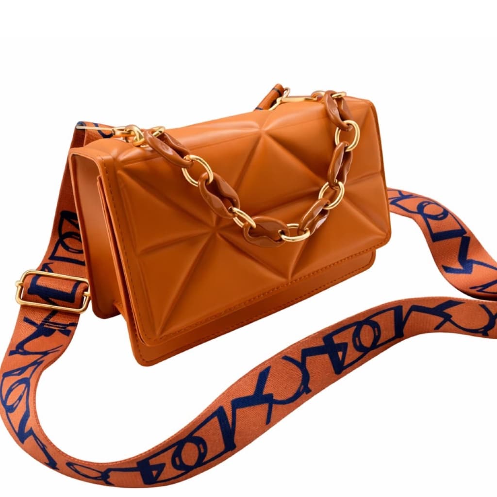 Bolsa Feminina Mini Premium com Corrente – Caramelo – Estilo Fashion