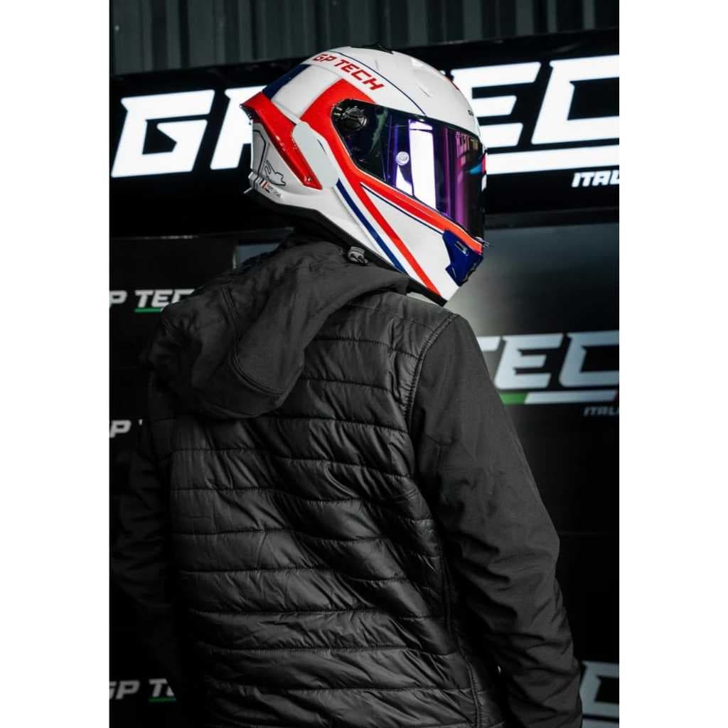 CAPACETE MOTO GP TECH PILOT CIRCUIT GP FRANCE F1 CORRIDA AZUL VERMELHO ESPORTIVO MOTOCICLISTA