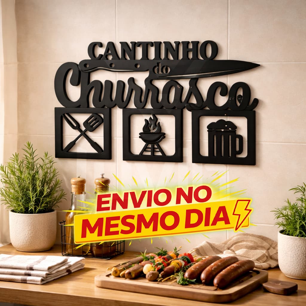 Placa decorativa Cantinho do Churrasco Area Goumert