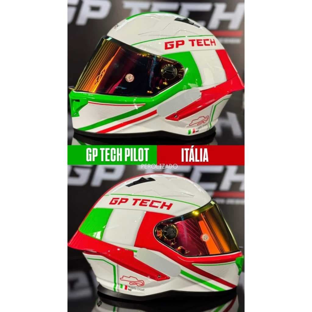 CAPACETE GP TECH PILOT CIRCUIT MOTO GP PISTAS F1 ITALY CORRIDA ESPORTIVO MOTOCICLISTA FECHADO ITALIA
