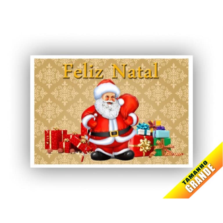 Papel Arroz Papai Noel Natal Para Bolo Grande 30x40cm + 4 faixas  Lateral