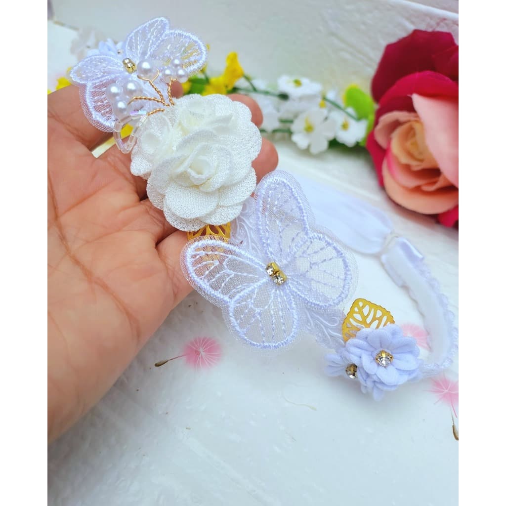 Faixinha tiara de Luxo para  Bebê, Batizado e  Casamento,Ajustável e Confortável.