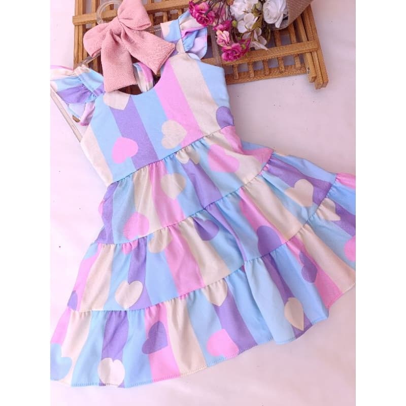 vestido infantil coração/vestido menina