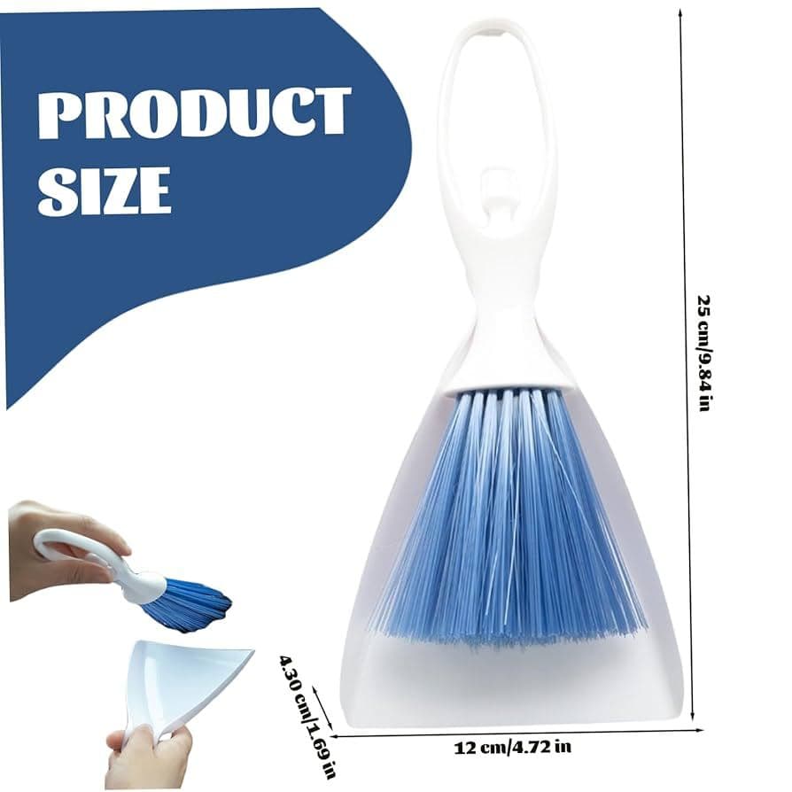 Kit c/2 Mini Vassoura e Pá para Limpeza de Mesa Bailarina 24X11 CM Multiuso, Gato, Cachorro, Pelos
