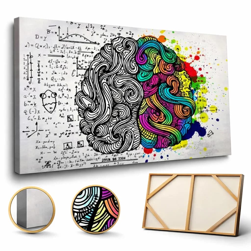 Quadro Cérebro Decorativo Psicologia Humana Colorido Clinica Consultório Psicologa Mente Psiquiatria
