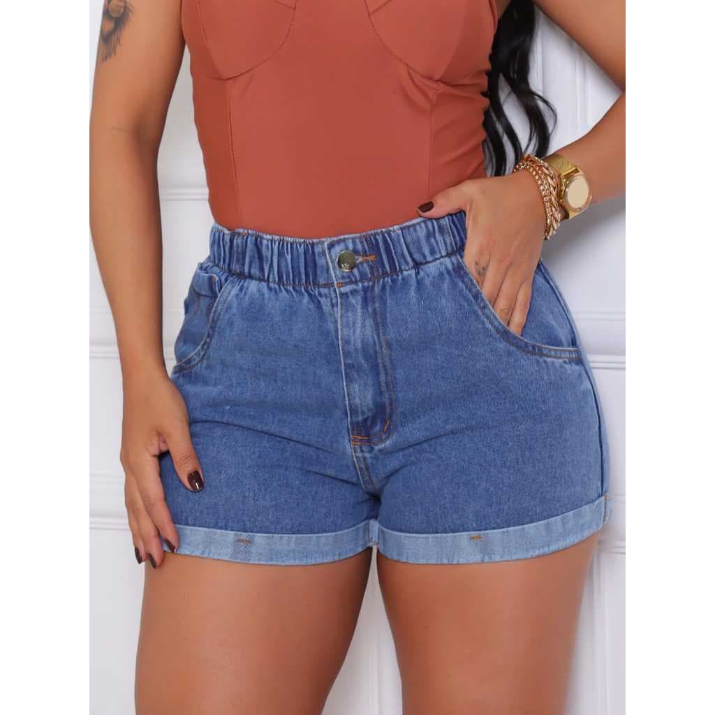 Short Jeans com Elástico na Cintura