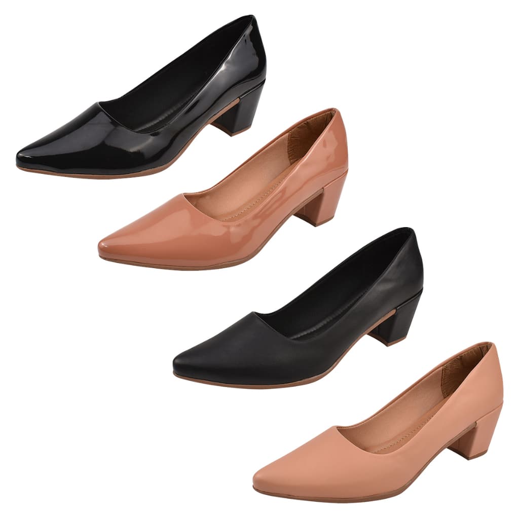 Scarpin Feminino Salto Baixo Elegante Confortável