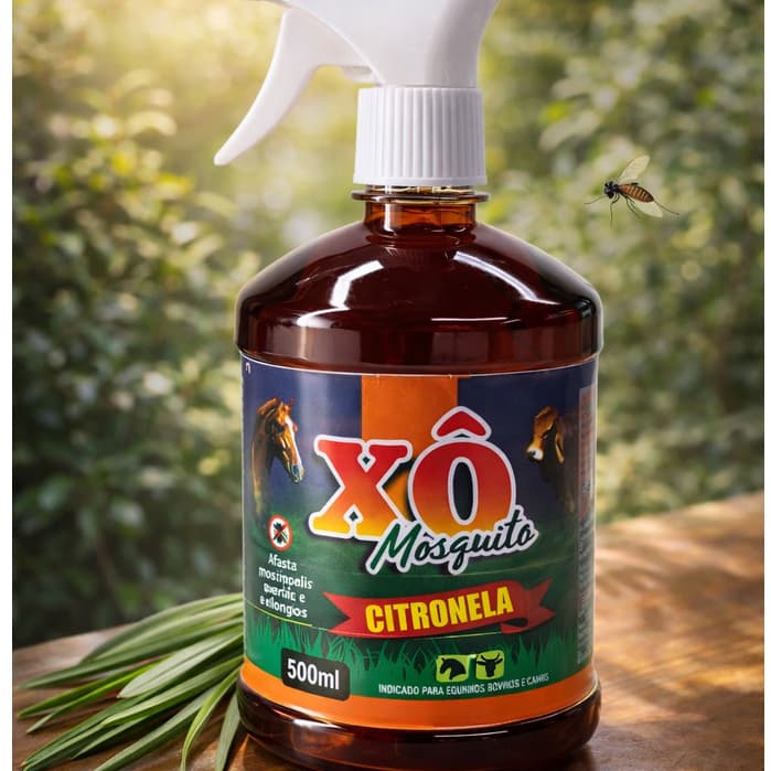 Repelente Animal Xô Mosquito Super Concentrado 500ml Proteção para Cavalos Bovinos Pets Agro Rodeio