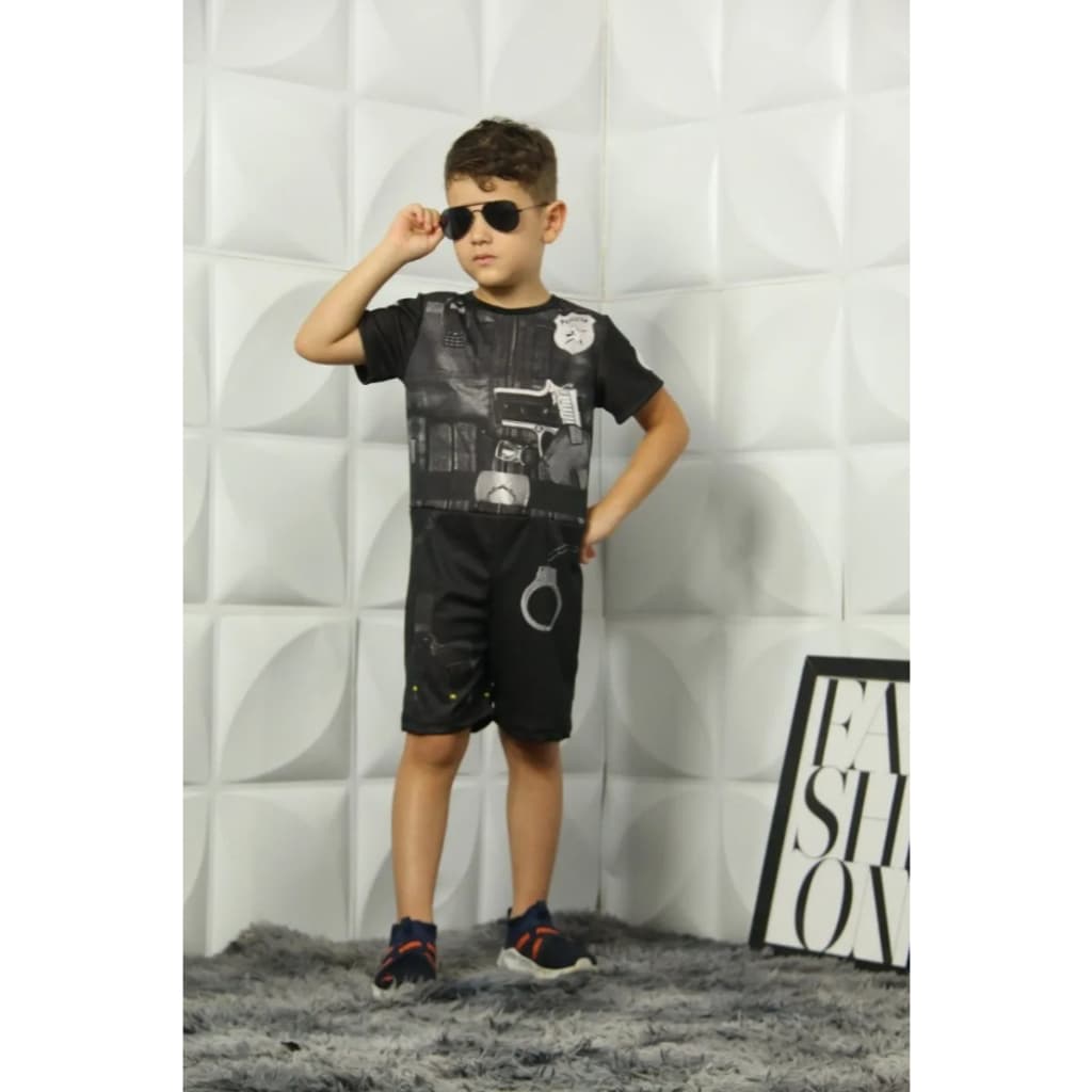 Fantasia infantil Menino Policial Carnaval Envio Imediato