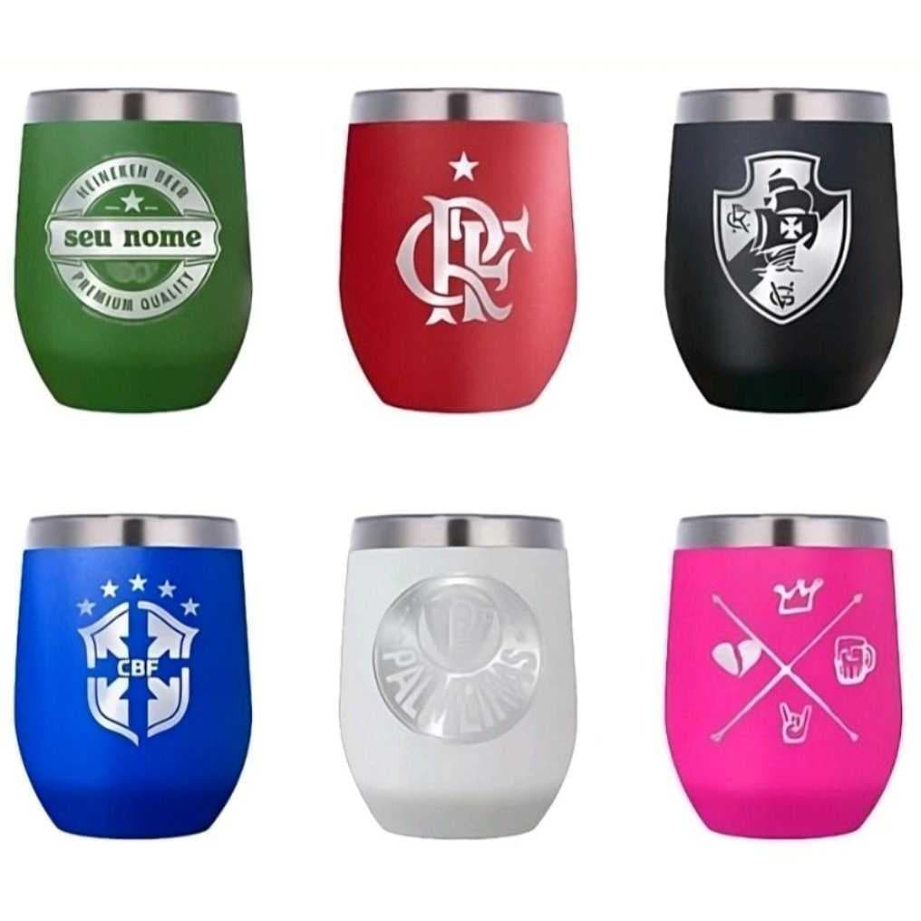 COPO TÉRMICO CUIA INOX 350ML COM TAMPA PERSONALIZADO A LASER