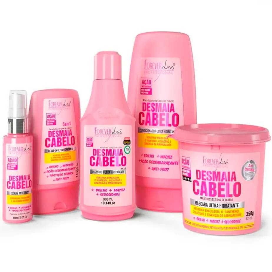 Kit Desmaia Cabelo Completo Forever Liss 5 Produtos