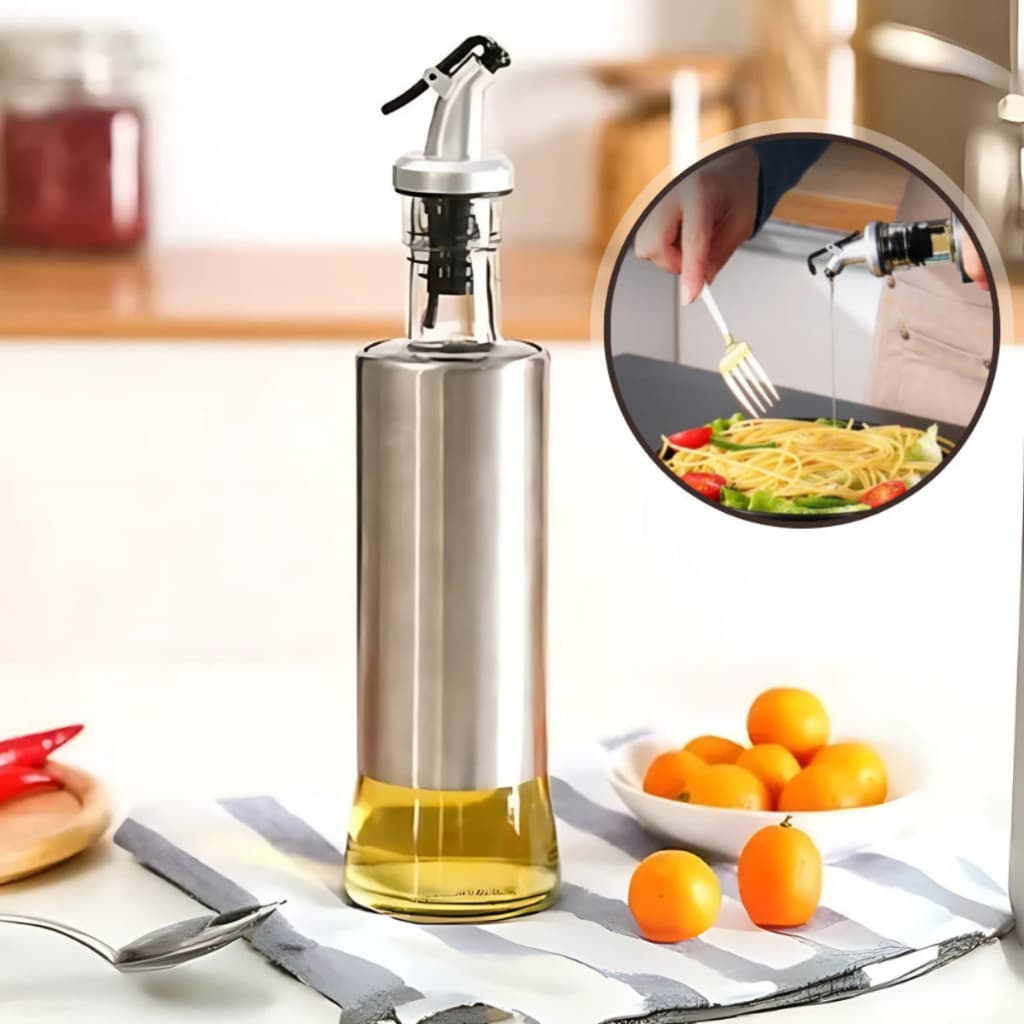 Galheteiro de Vidro 300ml com Bico Dosador Preciso para Azeite e Vinagre