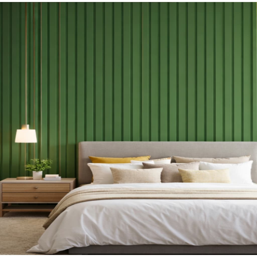 Papel de Parede Ripado Verde Militar Tendencia Decoraçao