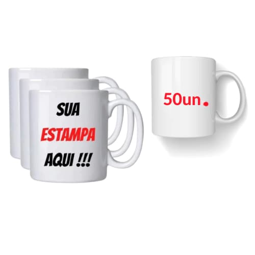 Caneca Personalizada Sublimação | Kit 20 a 50 Unidades | Brinde, Empresa, Evento