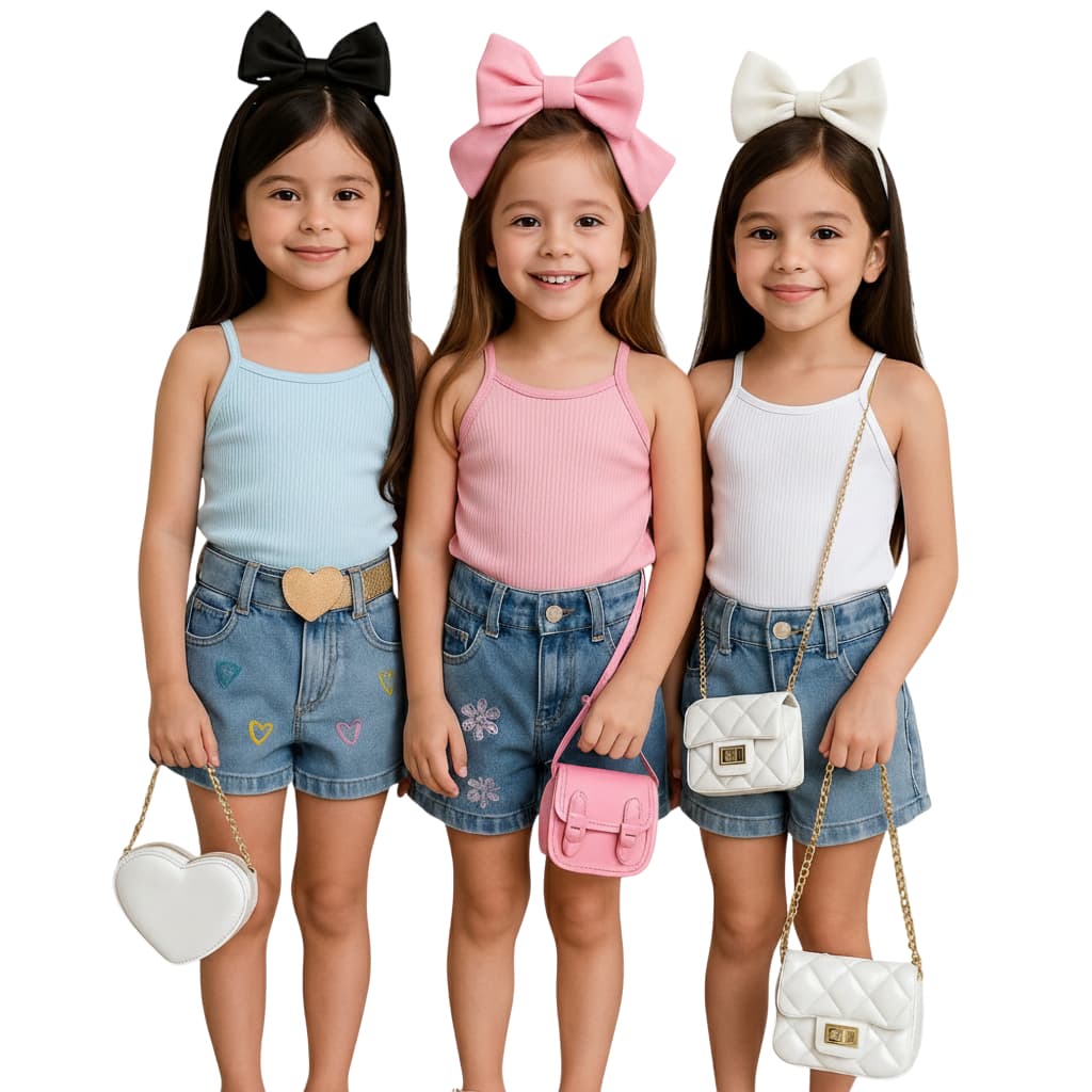 kit 3 Blusinhas Feminina para Verão Blusinha Infantis Camisetas Básica Cores Lisas