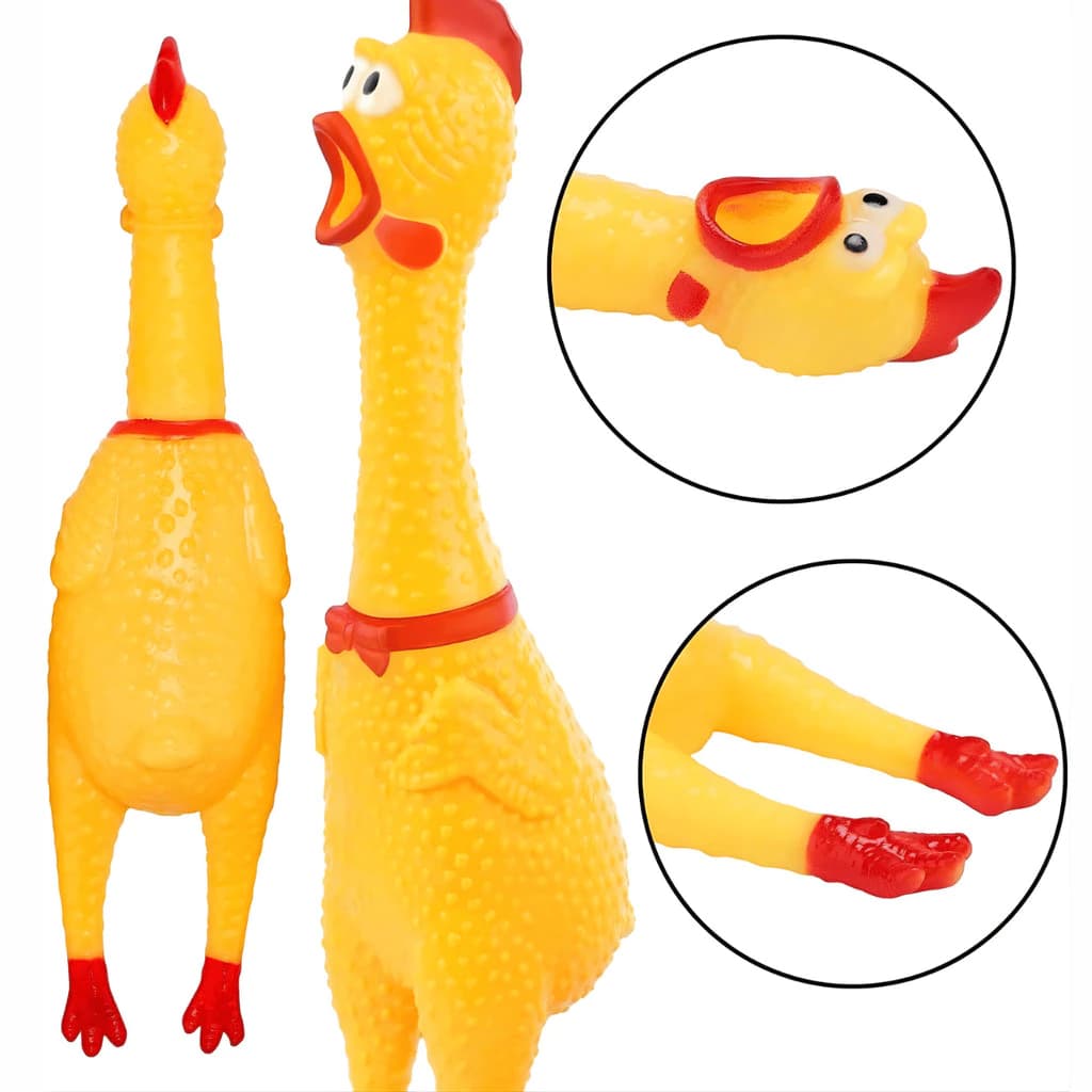 Brinquedo Galinha Para Cachorro 29cm/16cm Cachorro Fluffie Mordedor Pet Vinil / Som Apito