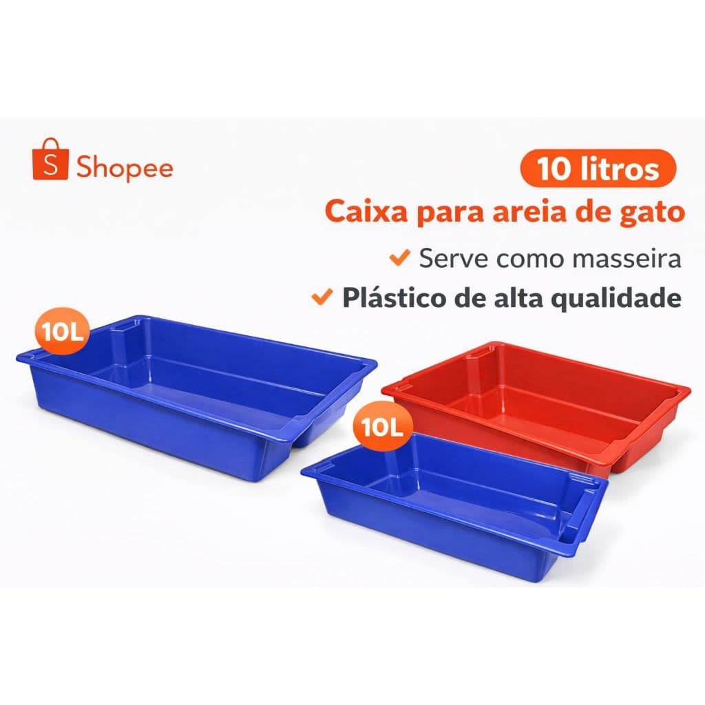 caixa de areia para gatos plastico de alta qualidade 10 lt