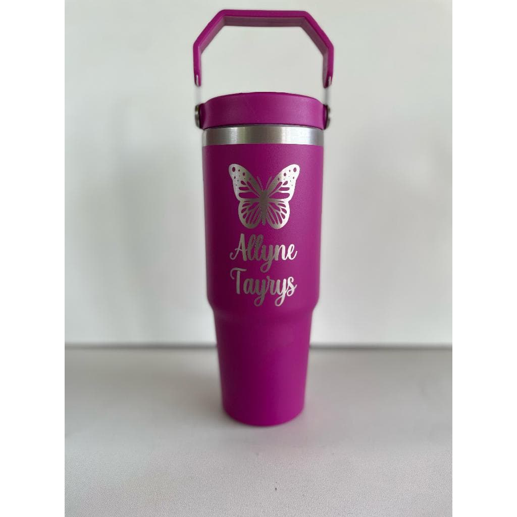 Garrafa Flip Tumblr 900ml Térmica Personalizada com nome logo desenho time.
