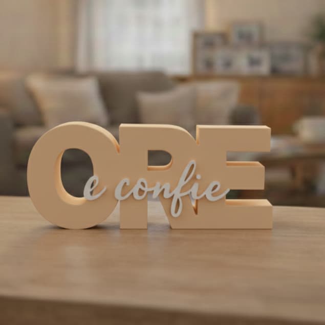 Enfeite Decorativo 3D Ore e Confie - Palavra De Mesa - Bancada e Decoração