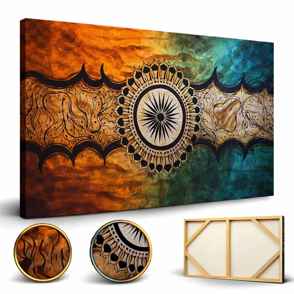 Quadro Decorativo Moderno Mandala Grande Tela Tecido 4k Sala Jantar Quarto Abstrata Parede Luxo