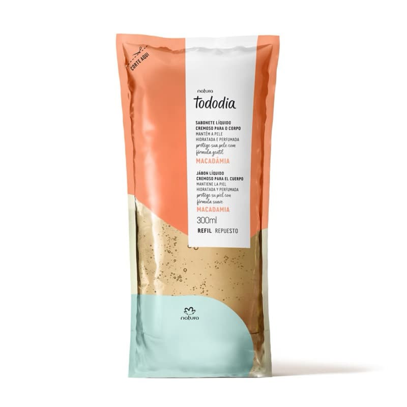 Refil Sabonete Líquido Cremoso para o Corpo Tododia Macadâmia 300ml