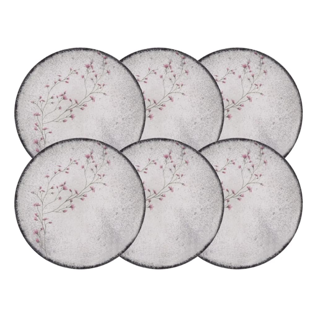 Kit 6 Pratos Rasos Tramontina Floralis 25cm Porcelana Decorada