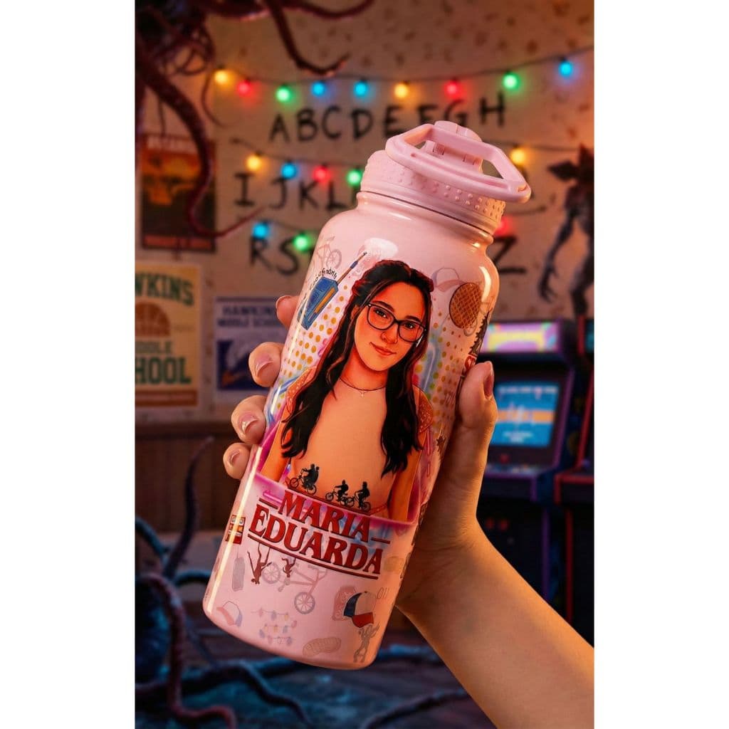 Garrafa térmica 900ml totalmente personalizada do seu jeito, seu estilo, seu tema, com a sua cara!
