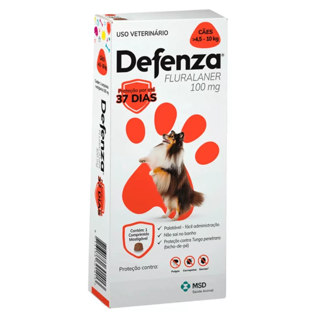 Defenza Remedio para pulgas, carrapatos, sarnas e bicho de pé 4,5-10kg