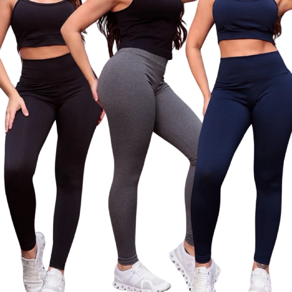 Calça Legue De Academia Feminina Barata Suplex Legging, zero transparência, cós alto, 1 calça