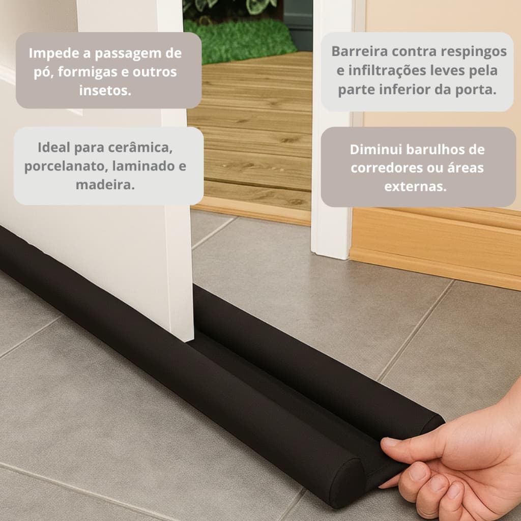 Veda Porta Madeira Vidro Protetor Impermeavel Couro Ajustavel