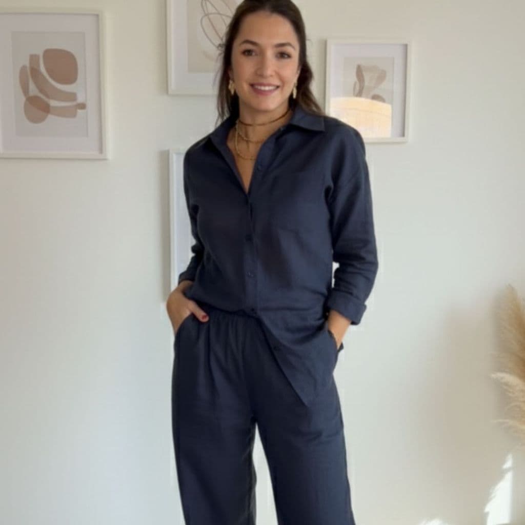 Conjunto Feminino Brisa - Camisa e Calça em Linho