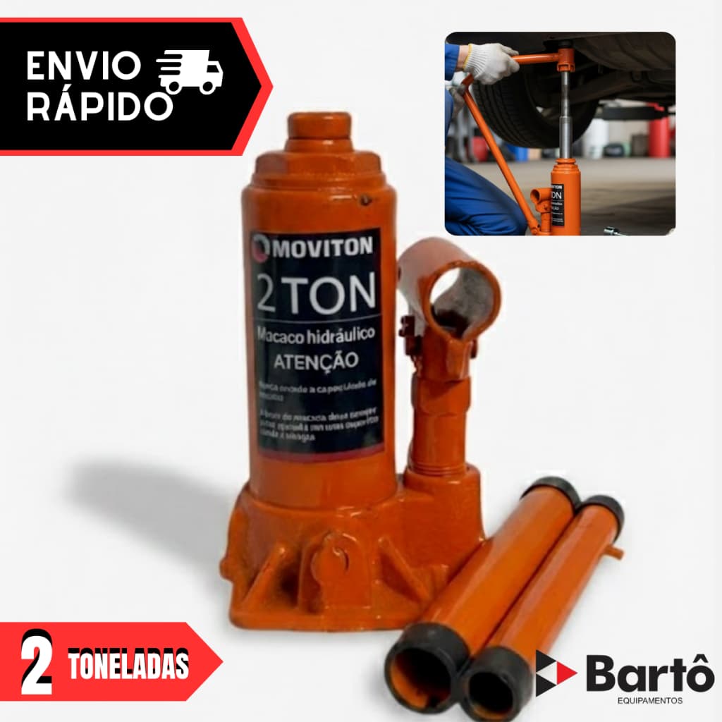 Macaco Hidráulico Tipo Garrafa 2 Toneladas