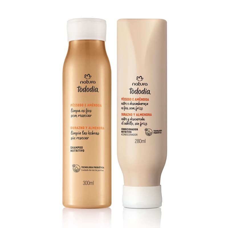 Kit Shampoo + Condicionador Natura Tododia Pêssego e Amêndoas Original