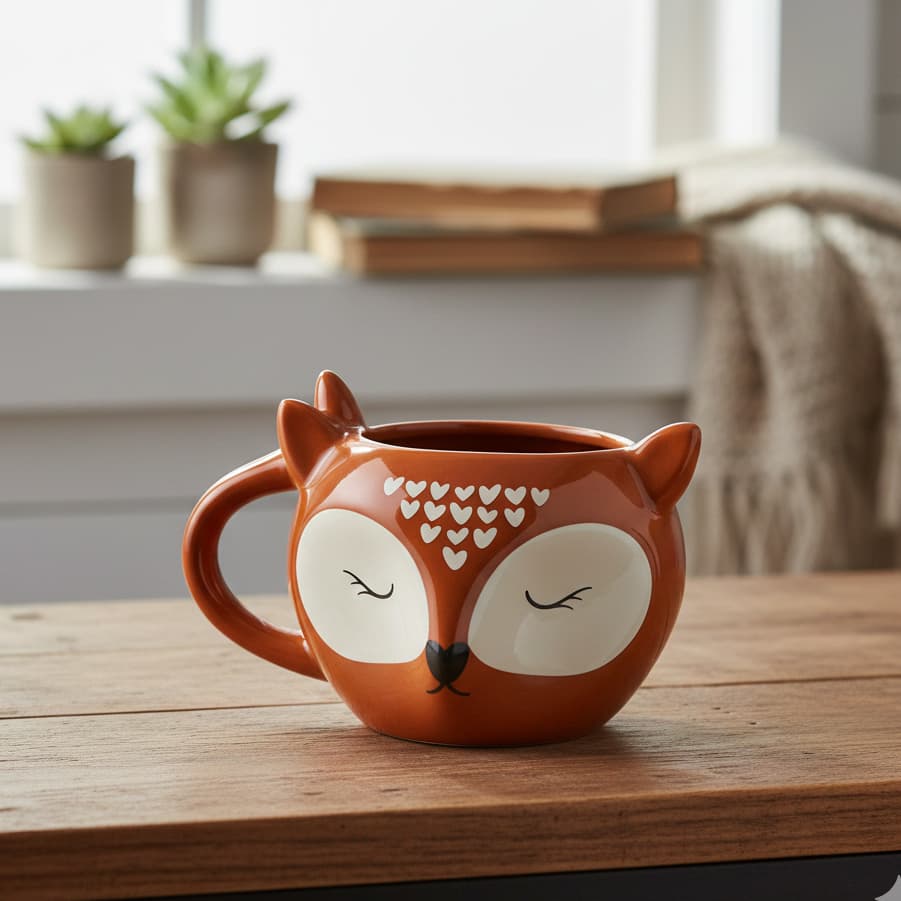 Caneca Raposa Cerâmica Personalizada 3d Presente Decoração Xícara Café Raposinha