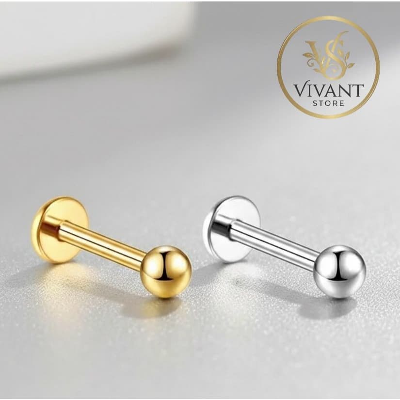 Piercing 100% Titânio Labret Hipoalergênico para Orelha, Helix, Tragus, Conch, Nariz e Boca Medusa