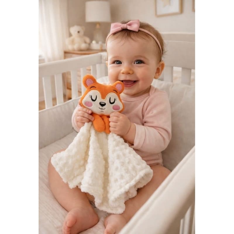 Naninha bebê Raposinha Luxo Premium OPÇÃO PARA MENINO E MENINA/Maternidade/Chá de Bebê