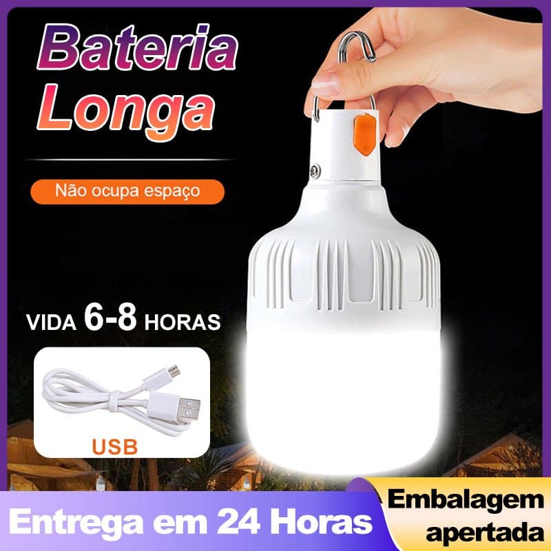 Lampião Led Camping Acampamento Pesca Pescaria Recarregável USB Barraca Emergência