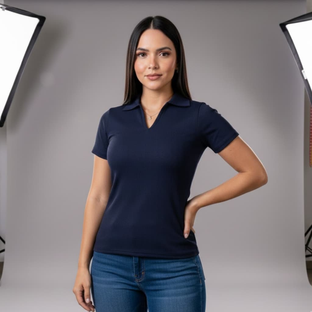 Blusa Feminina Gola Polo Italiana Básica Ribana Premium Blusinha Conforto e Estilo Casual Primavera